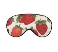 Erdbeer-Augenmaske, seitliche Schlafmaske, leichte Augenbinde, Schlafmaske, Nasenpolster und Gummiband für Kinder, Frauen und Männer