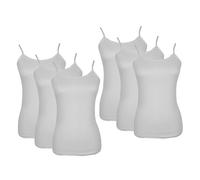 Erdem Tanktop aus Baumwolle, Damenoberteile, Damenoberteile, Sommerkleidung für Frauen, Trägertop, ärmellos, Übergrößenoberteile, Basic-Oberteile, Baumwolle, Sommeroberteile, Basic Fitted, 6er-Pack, W