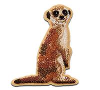 Erdmännchen Tier - Aufnäher, Bügelbild, Aufbügler, Applikationen, Patches, Flicken, zum aufbügeln, Größe: 5,9 x 5,1 cm