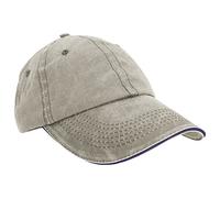 RH54 Result Headwear Washed Sandwich Peak Cap Putty One Size