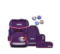 ERGOBAG 01212-900K2-10 Cubo 5-teiliges Schulrucksack-Set PerlentauchBär, lila