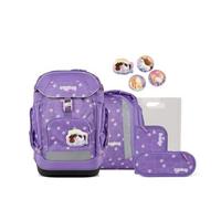 ergobag Maxi Set 6-teilig, ergonomischer Schulrucksack, Vorgänger-Kollektion, Grundschule, ideal für große Kinder ab der 1. Klasse PonyBäradies - Lavendel