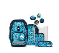 ERGOBAG 01303-90356-10 Pack 6-teiliges Schulrucksack-Set AbtauchBär, dunkelblau