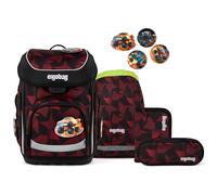 ergobag cubo Set Schulranzen-Set UnaufhaltBär Schwarz Rot 5-teilig 19 Liter