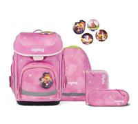 ergobag cubo Schulranzen-Set WolkenzauBär 5-teilig 19 Liter rosa