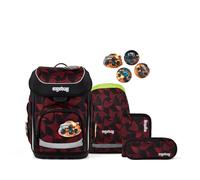 ergobag cubo Set Schulranzen-Set UnaufhaltBär Schwarz Rot 5-teilig 19 Liter