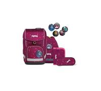 ergobag cubo Set ergonomischer Schulranzen, Vorgänger-Kollektion, klassisch 5-teilig 1. Klasse Grundschule Der NussknackBär - Lila