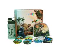 ergobag Fan Box mit Trinkflasche, Kletties, Zippies und Hangie, 10-teiliges Set Schulstart Geschenkebox