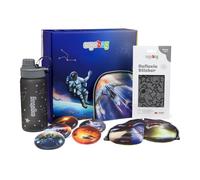 ergobag Fan Box mit Trinkflasche, Kletties, Zippies und Hangie, 10-teiliges Set Schulstart Geschenkebox Weltraum - Multi Colored