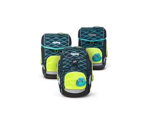 ergobag Fluo Zip Set Gelb | 3-teiliges Sichtbarkeits-Set für frühere ergobag pack Modelle, also geeignet für Käufe vor Oktober 2019