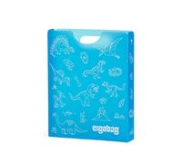 ergobag Heftebox DIN A4 inkl. Griff für mehr Ordnung im Schulranzen, durchsichtig und stabil Dinosaurier - Blau