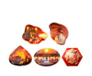 Ergobag Kontur Schulzubehör rot mit Muster