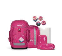 ergobag maxi set Set 6-teilig, ergonomischer Schulrucksack Grundschule für Mädchen und Jungen, ideal für große Kinder ab der 1. Klasse SternzauBär - Pink