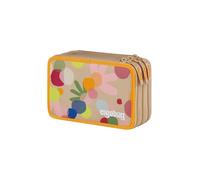 ergobag Maxi Mäppchen Flower PowBär - Beige | Set mit Lyra Bunt- und Filzstiften, Lineal, Schere und praktischem Kleingeldfach für den Schulalltag