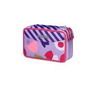 ergobag Maxi Mäppchen Set 40-Teilig, Lyra Bunt- und Filzstifte, Kleingeld Fach, Lineal, Schere BlütenzauBär - Lila