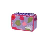 ergobag Maxi Mäppchen Set 40-Teilig, Lyra Bunt- und Filzstifte, Kleingeld Fach, Lineal, Schere BlütenzauBär - Lila