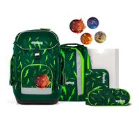 ergobag Schulrucksack-Set Maxi Bärtastisch Grün - 6tlg. ergonomisch, ab 1. Klasse