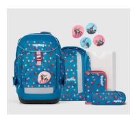 ergobag maxi set Set 6-teilig, ergonomischer Schulrucksack Grundschule für Mädchen und Jungen, ideal für große Kinder ab der 1. Klasse VoltiBär - Petrol