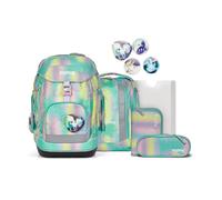 ergobag maxi set Set 6-teilig, ergonomischer Schulrucksack Grundschule für Mädchen und Jungen, ideal für große Kinder ab der 1. Klasse ZauBärwelt - Mint