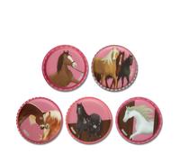 Ergobag Zubehör Klettie - Set 5 tlg. matt (Pferde im Galopp)