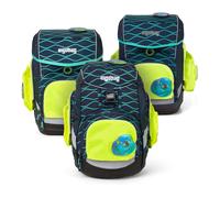 ergobag 3-teiliges Set, leicht, seitliche Reißverschlusstasche, Sicherheitssystem für Jugendliche, Unisex