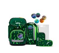 ergobag pack Set ergonomischer Schulrucksack, Schulranzen, Vorgänger-Kollektion, flexibel 6-teilig Grundschule Bärtastisch - Grün