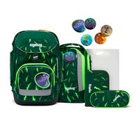 ergobag Schulranzen-Set Bärtastisch (LUMI) 6-teilig ergonomisch Grün