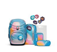 ergobag PACK Schulrucksack-Set UrlaubsfieBär Colour Splash Edition, 6-teilig