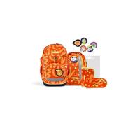 ergobag pack Set ergonomischer Schulrucksack, Schulranzen, Vorgänger-Kollektion, flexibel 6-teilig Grundschule WunBärvoll - Orange