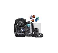 ergobag pack Set ergonomischer Schulrucksack, Schulranzen, Vorgänger-Kollektion, flexibel 6-teilig Grundschule Super ReflektBär - Schwarz