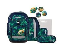 ergobag Pack Set Schulranzen-Set DrachenbezwingBär, 6-teilig Blau Grün 20 Liter