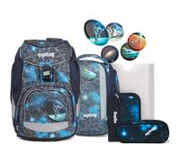 ergobag Pack Super Reflex Glow-Edition Schoolbag Set 6-teilig Bär Anhalter durch die Galaxis