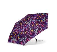 ergobag Regenschirm Kinderschirm für die Schultasche, ultraleicht und klein mit Tasche, reflektierend windfest AmBärzonas - Lila