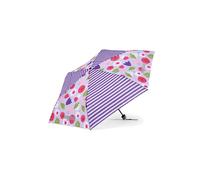 ergobag Regenschirm Kinderschirm für die Schultasche, ultraleicht und klein mit Tasche, reflektierend windfest BlütenzauBär - Lila