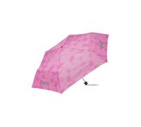 ergobag Regenschirm Kinderschirm für die Schultasche, ultraleicht und klein mit Tasche, reflektierend windfest WolkenzauBär - Pink