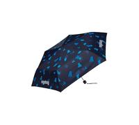 ergobag Regenschirm Kinderschirm für die Schultasche, ultraleicht und klein mit Tasche, reflektierend windfest VerfolgBärjagd - Dunkelblau