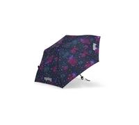 ergobag Regenschirm Kinderschirm für die Schultasche, ultraleicht und klein mit Tasche, reflektierend windfest Bärlaxy - Lila