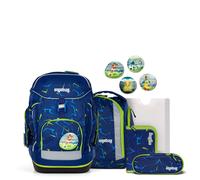 ergobag Maxi Set 6-teilig, ergonomischer Schulrucksack, Vorgänger-Kollektion, Grundschule, ideal für große Kinder ab der 1. Klasse SpitzenreitBär - Dunkelblau