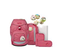 Ergobag - PACK Ranzenset Mehrteilig Pack Schulrucksack-Set Lamas In Bärjamas Rosa, 6 TEILIG
