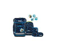 ergobag Schulranzen-Set cubo Light Set Bärassic Garden - Hellblau | extra leichter ergonomischer Schulranzen mit nur 780 g im 6-teiligen Set aus der Vorgänger-Kollektion für die Schule