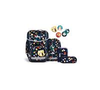 ergobag Schulranzen-Set cubo Set Bärnsteinhöhle - Dunkelblau