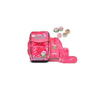 ergobag Schulranzen-Set cubo Set KuntBärbuntes Einhorn - Pink | Ergonomischer Schulranzen Klassisch, 5-teilig, für die 1. Klasse Grundschule, Kollektion AW24/25