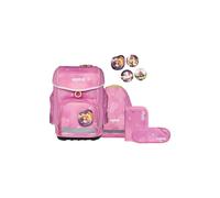 ergobag Schulranzen-Set cubo Set WolkenzauBär - Pink | Ergonomischer Schulranzen Klassisch, 5-teilig, für die 1. Klasse Grundschule, Kollektion AW24/25