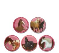 Ergobag Zubehör Klettie - Set 5 tlg. matt (Pferde im Galopp)