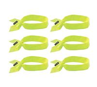 Ergodyne Chill Its 6700 Kühlbandana, verdunstende Polymer-Kristalle zur Kühlung, Krawatte für verstellbare Passform, 6er-Pack, Limettengrün