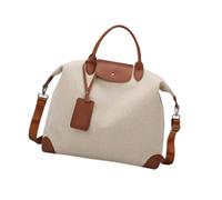 Ergonomische Canvas-Reisetasche für kurze Reisen, Fitnessstudio, große Kapazität, Schultertasche, Crossbody-Tasche, Sport-Handtasche, kompakter Reise-Organizer, braun, Mass Beauty