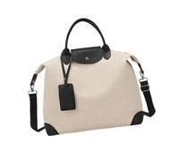 Ergonomische Canvas-Reisetasche für kurze Reisen, Fitnessstudio, große Kapazität, Schultertasche, Crossbody-Tasche, Sport-Handtasche, kompakter Reise-Organizer, Schwarz , Mass Beauty