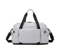 Ergonomische Handtasche, faltbare Gepäcktasche, Reisetasche, mit separater Nass- und Trocken-Aufbewahrung, ergonomische Griffe für Fitnessausrüstung, Griff und Gepäck, grau, Mass Beauty