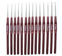 Ergonomisches Häkelnadel-Set, 0,5 mm - 2,7 mm, Edelstahl-Nadeln für arthritische Hände, weicher Griff, Strickset (14 Stück)