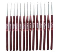 Ergonomisches Häkelnadel-Set aus Edelstahl, 0,5 mm - 2,7 mm, Haken für Perückenherstellung, Zöpfe, bequeme Stricknadel-Werkzeuge, reduziert Handgelenkbelastung für Arthritis-Bastelliebhaber (2,1 mm)